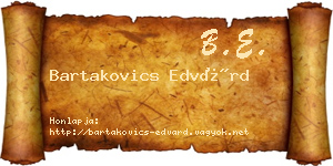 Bartakovics Edvárd névjegykártya